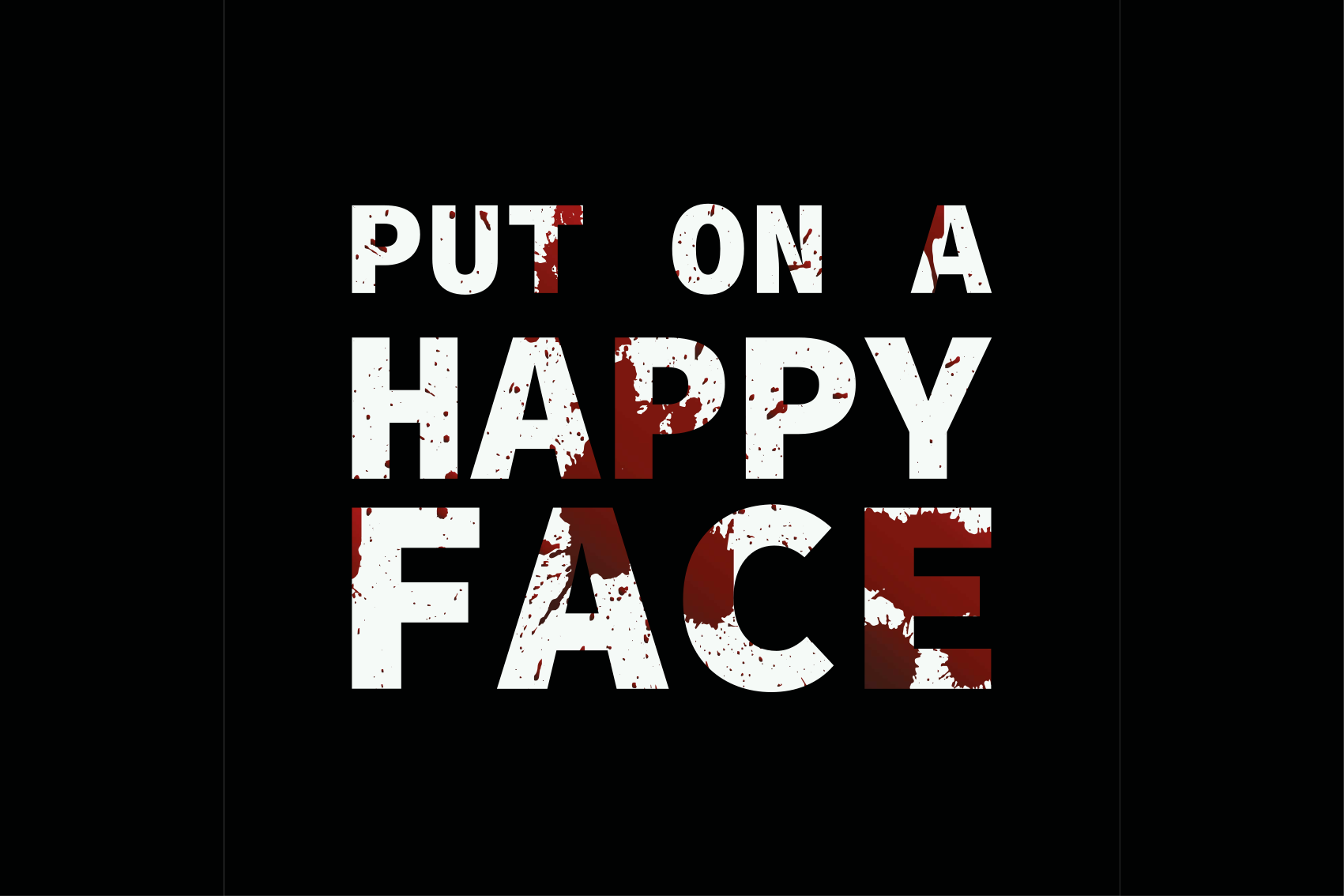 Sette et lykkelig ansikt vinyl teppe sagn og tekster - Tenstickers