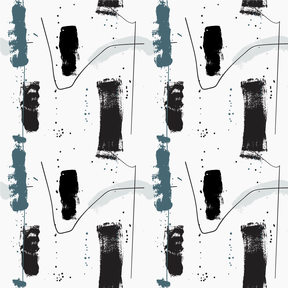 Blå maling fine linjer abstraksjon vinyl teppe moderne - Tenstickers