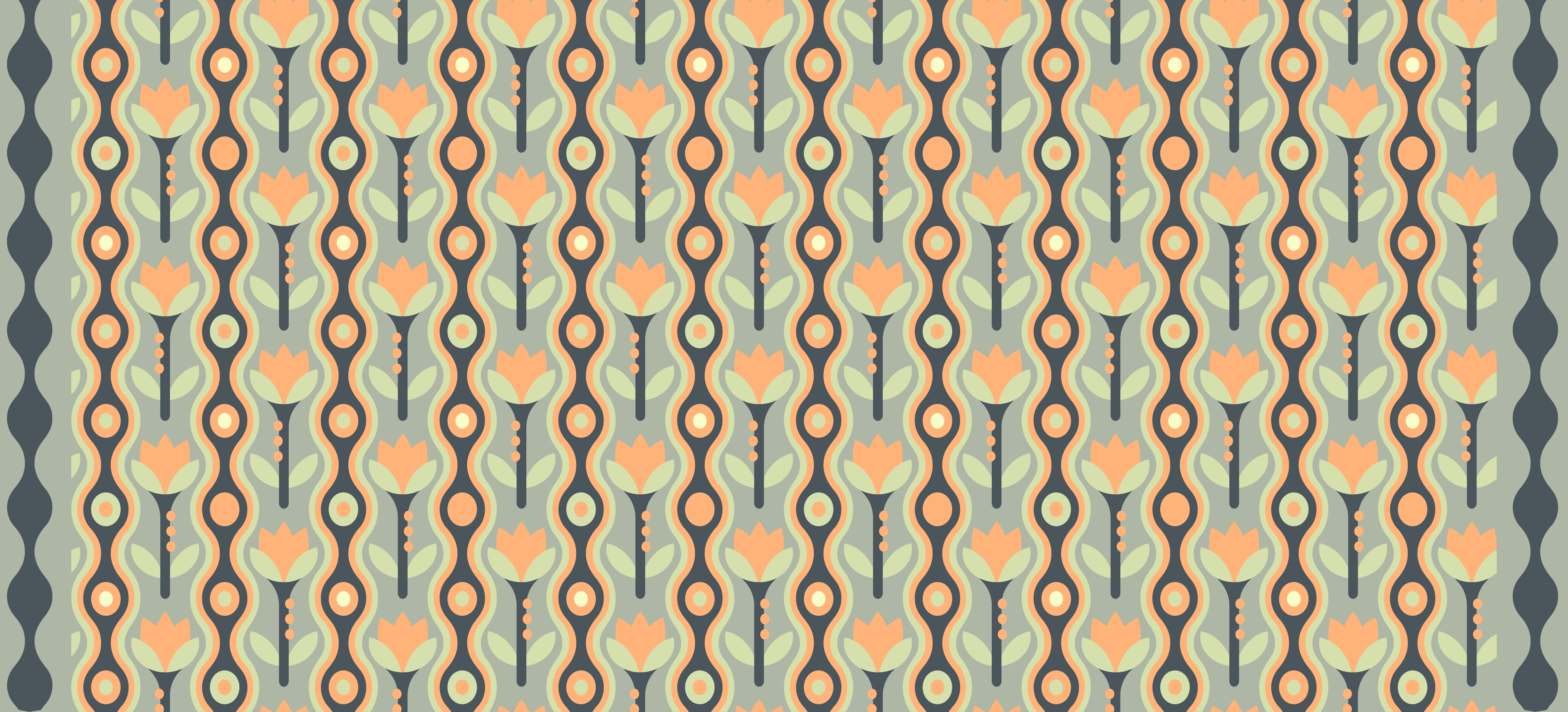 Stilisert blomstermønster vinyl teppe ungdom - Tenstickers