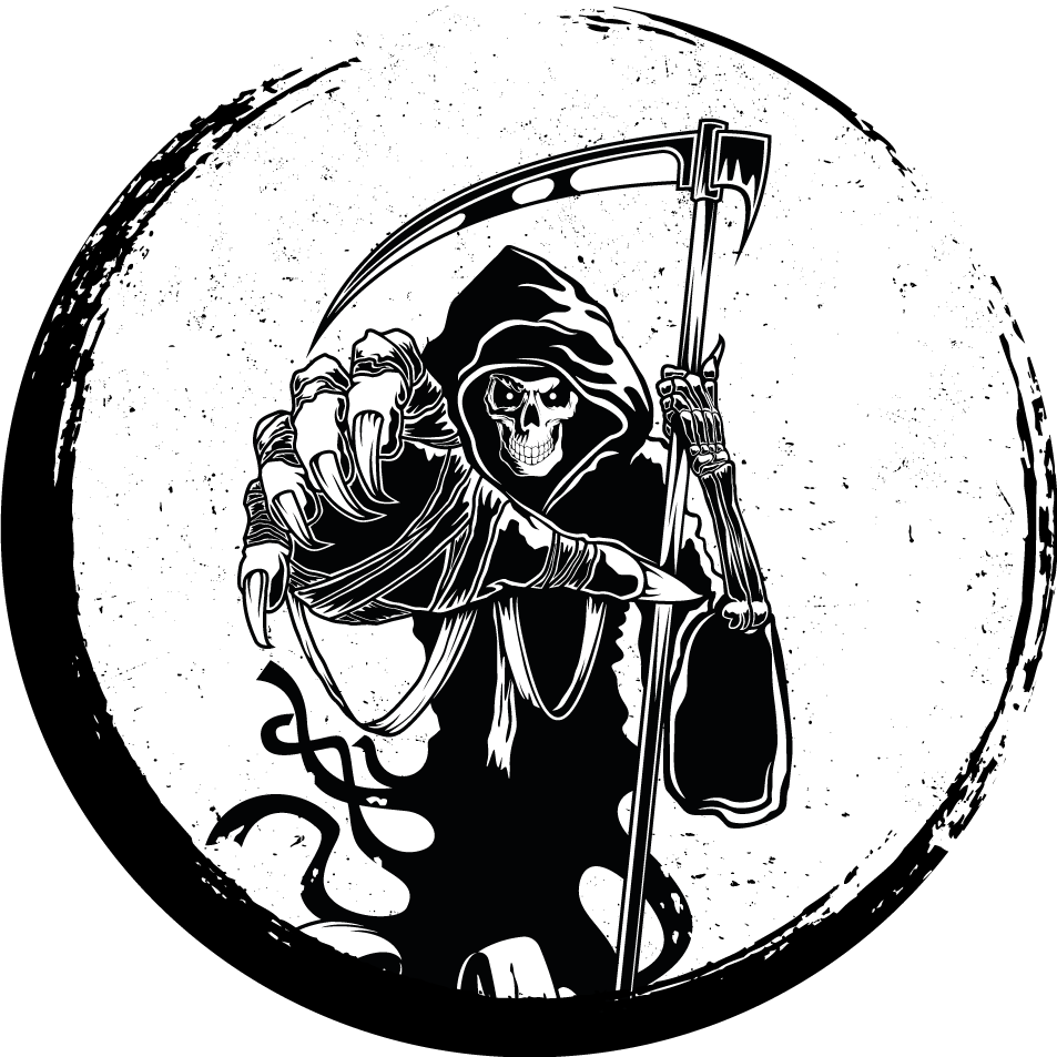 Grim reaper motiv Halloween vinyl teppe - Tenstickers