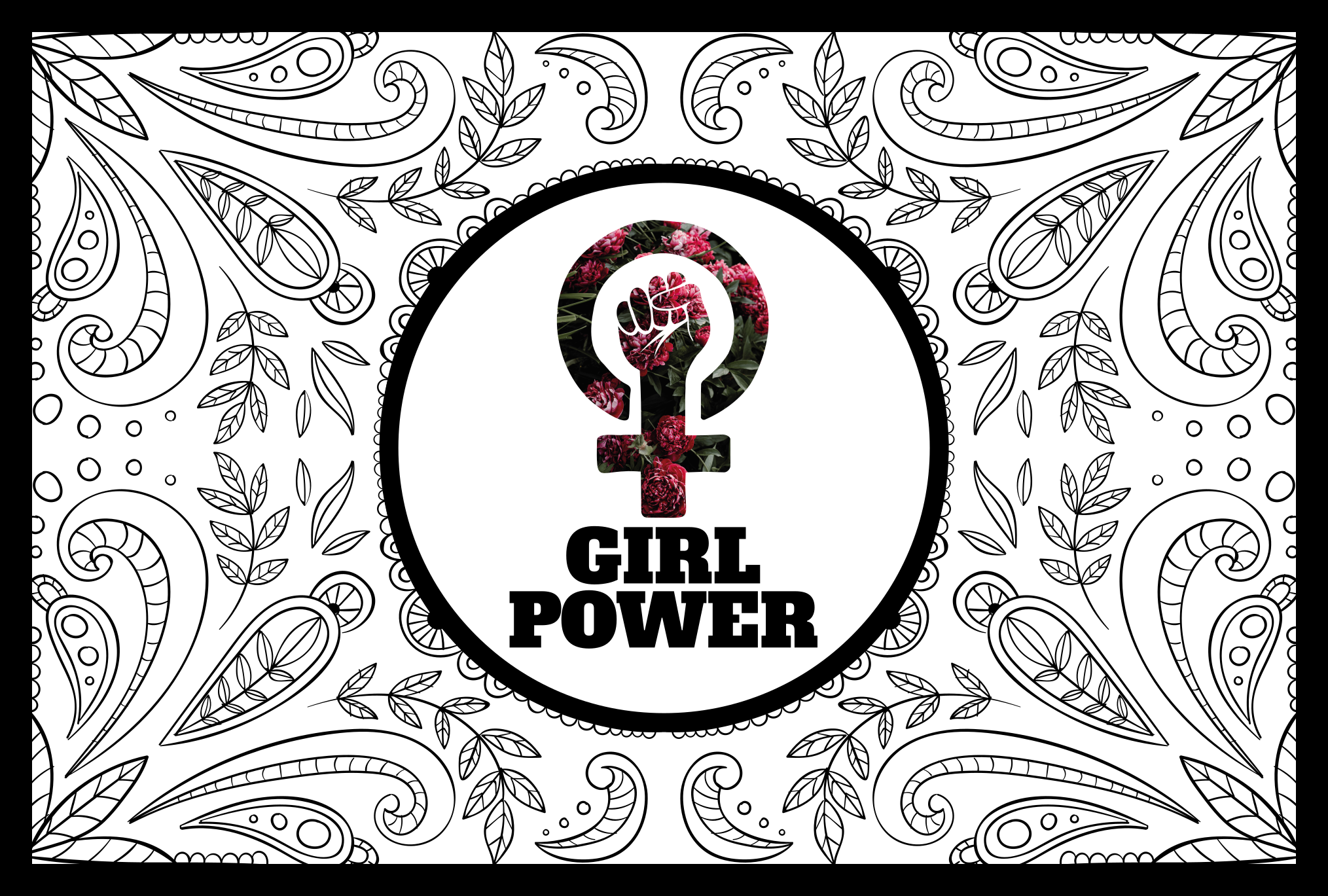 Kvinner skilt som sier girl power vinyl teppe vintage - Tenstickers