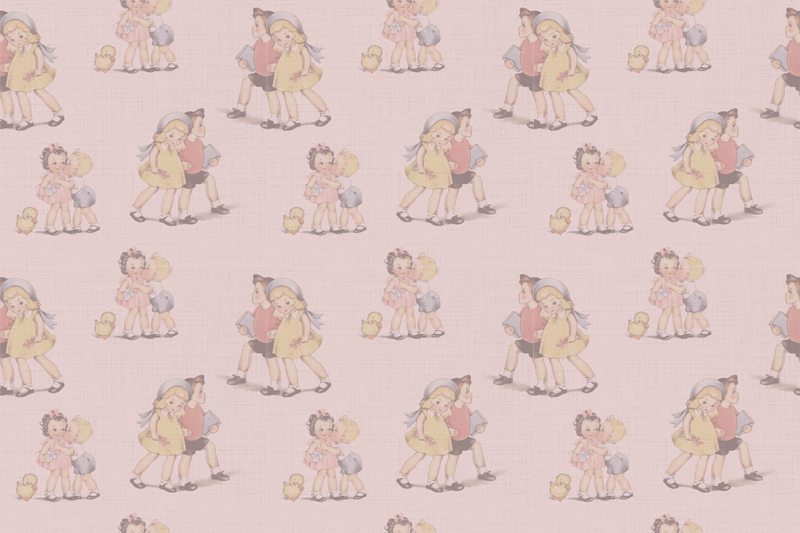 Retro lekne venner vinyl teppe spedbarn - Tenstickers