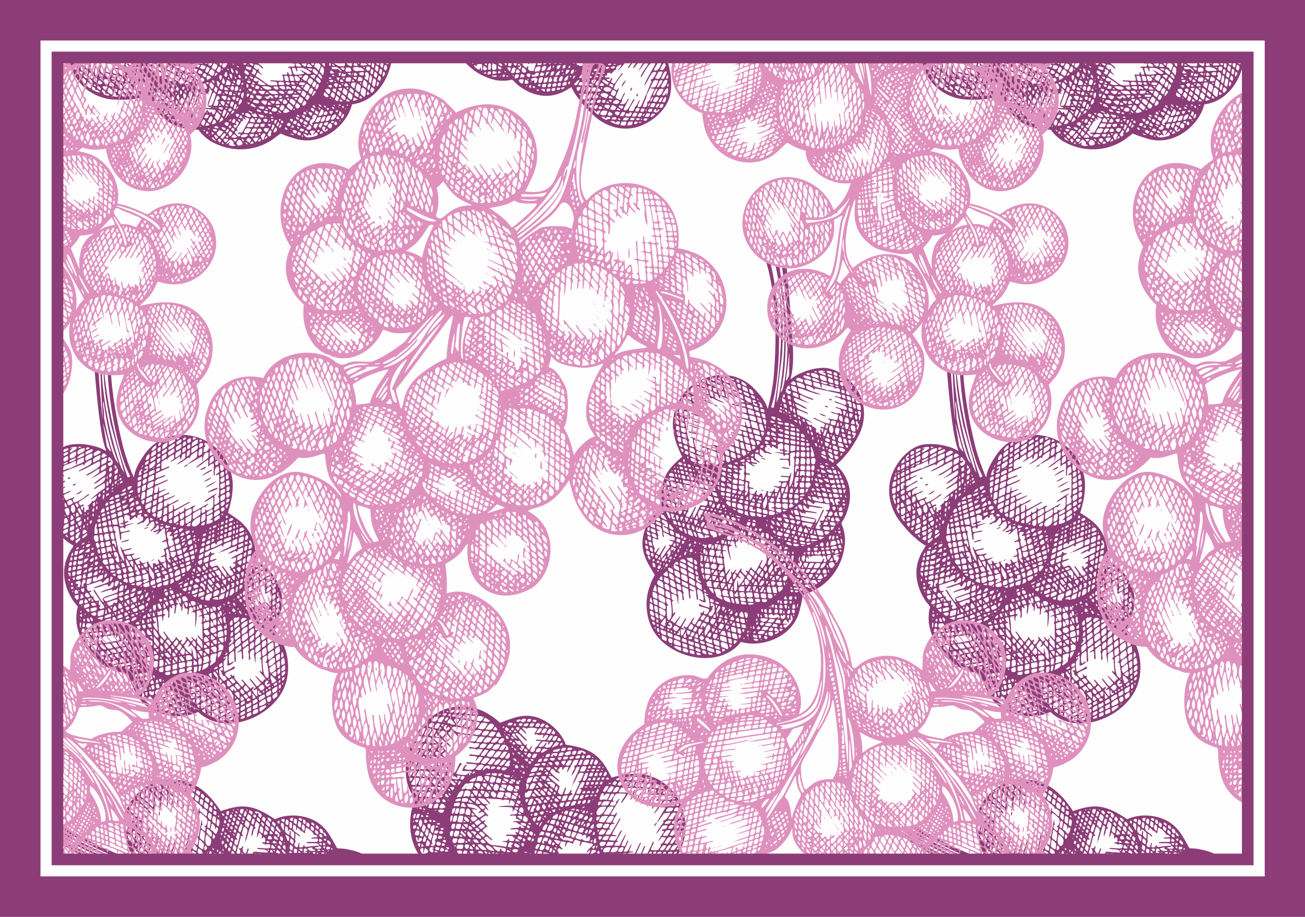 Lilla druer design vinyl teppe blomster og planter - Tenstickers