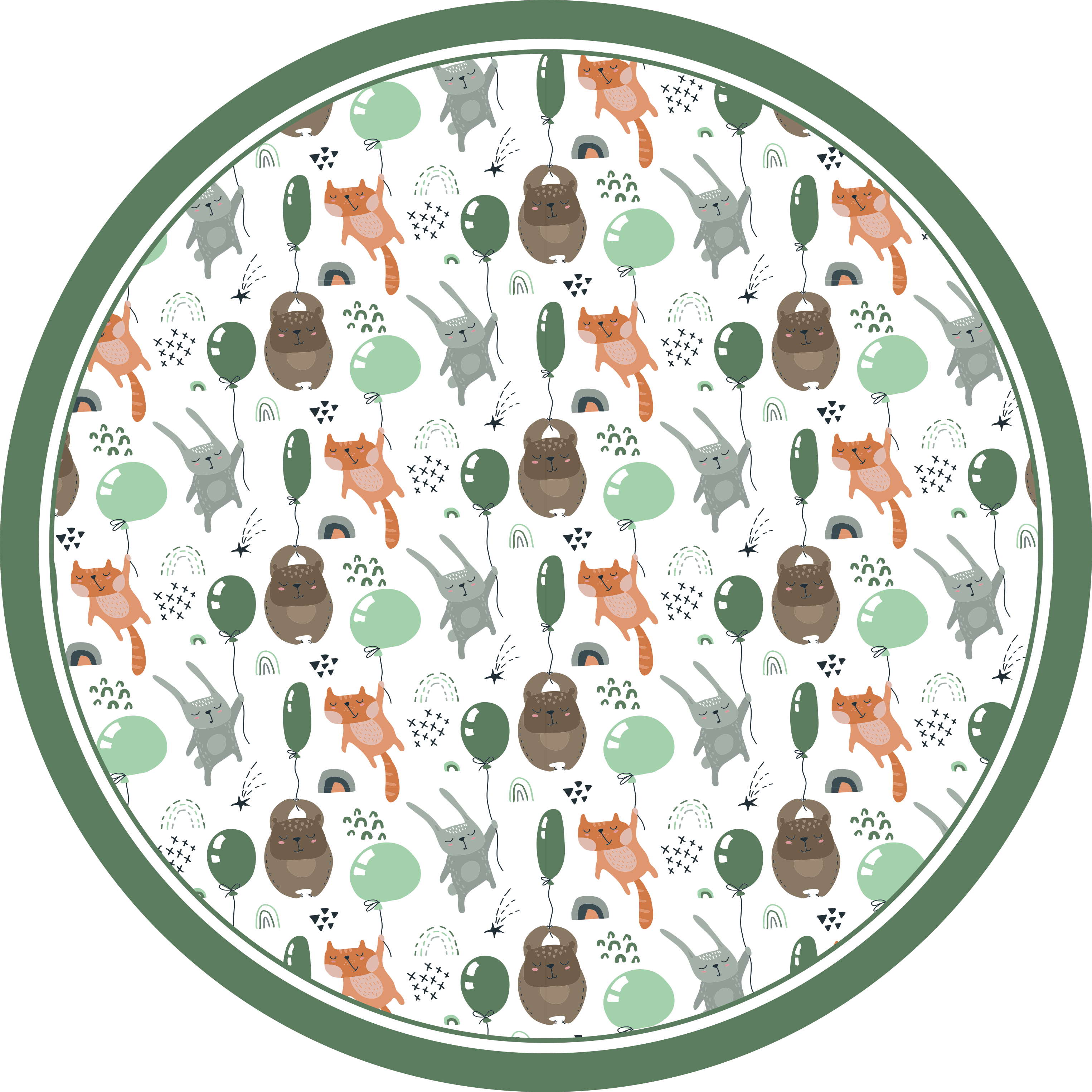 Ekorn bjørn søt kanin vinyl teppe stue - Tenstickers