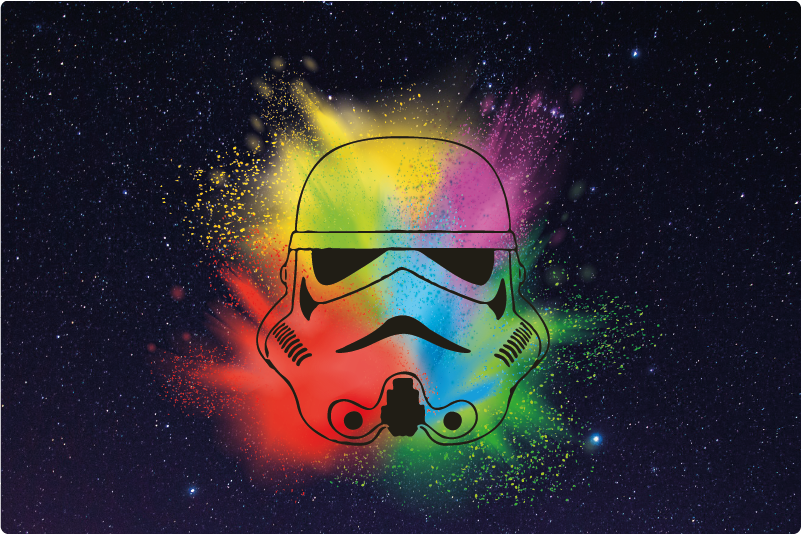 Fargerikt stormtrooper-ansikt Vinyl teppe flere barn - Tenstickers