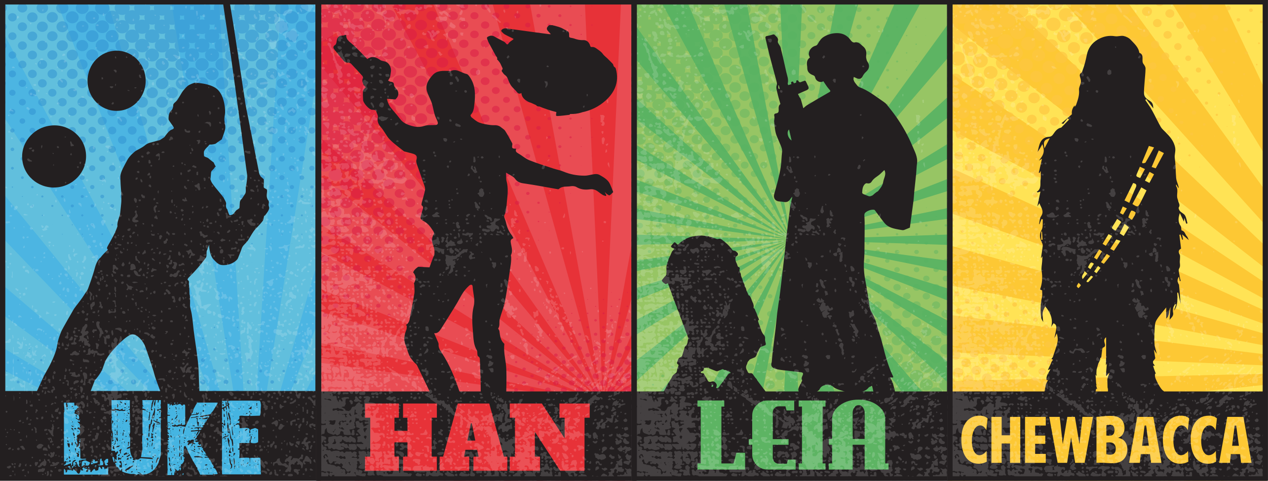 Tegneseriemønster i filmkarakterer vinyl teppe ungdom - Tenstickers