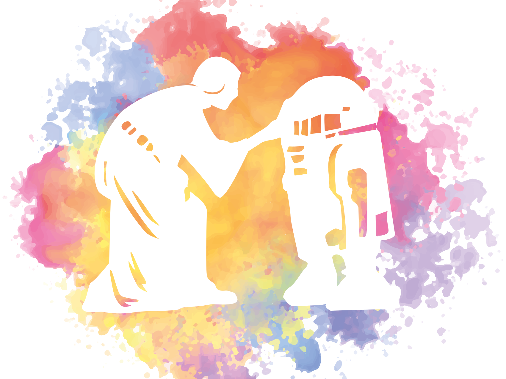 Akvarell galaktisk saga vinyl teppe ungdom - Tenstickers