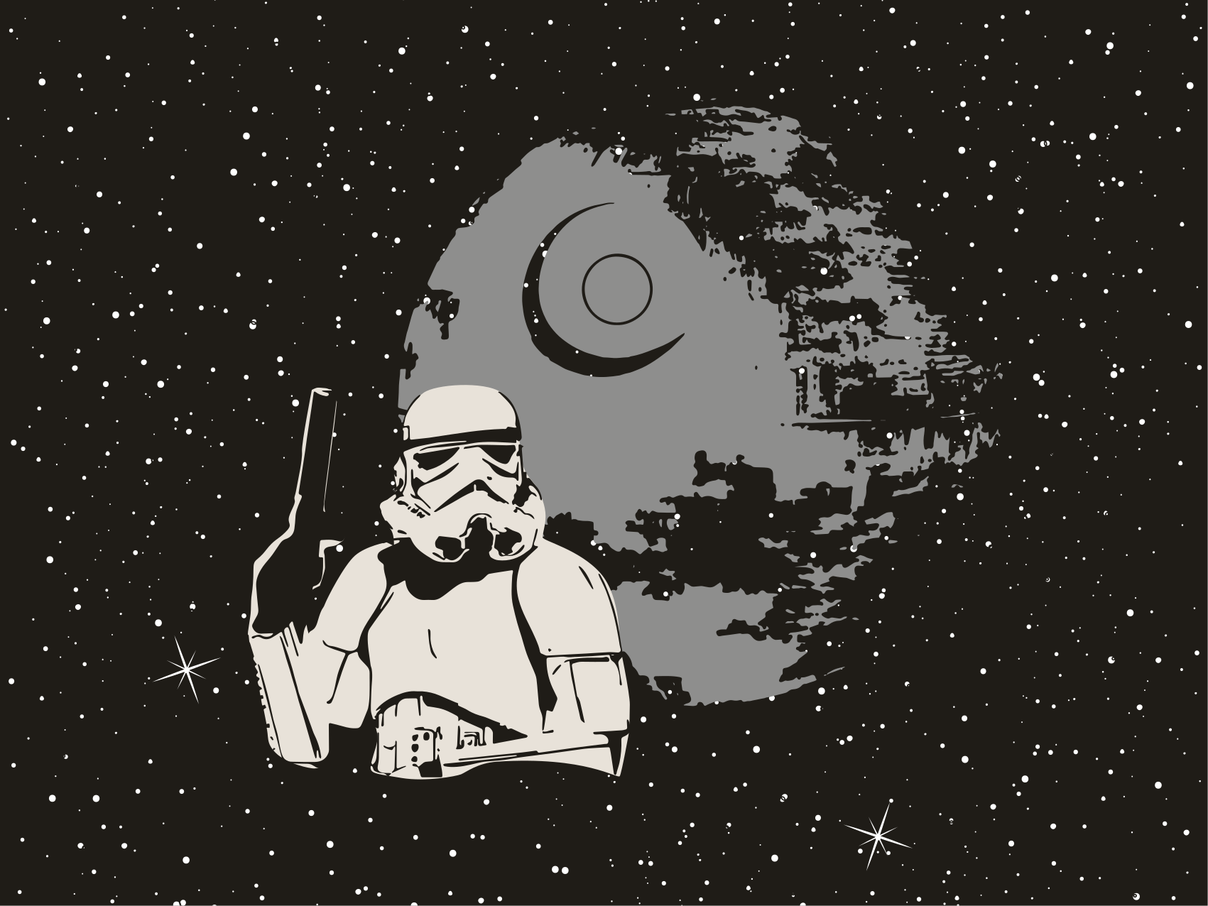 Romstormtrooper-scene Vinyl teppe flere barn - Tenstickers