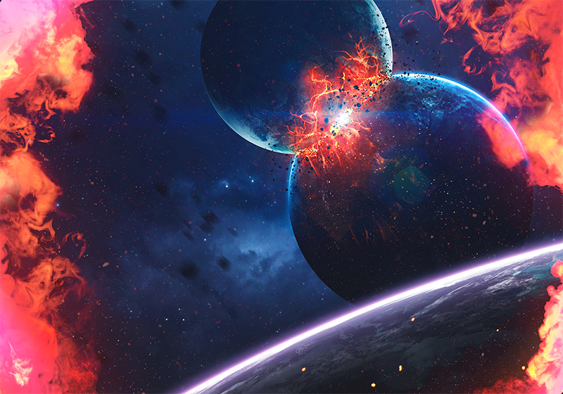 Kosmisk galakseeventyr vinyl teppe stjerner - Tenstickers