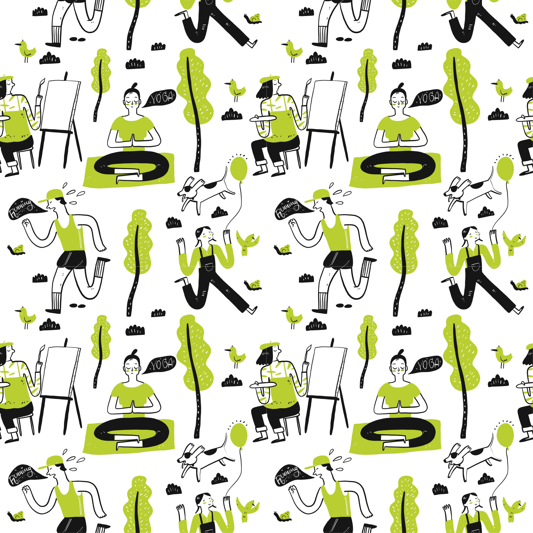 Lekne urbane scener vinyl teppe tekstur - Tenstickers