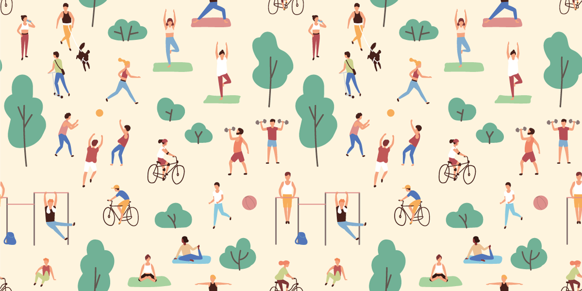 Forskjellige idretter og trær vinylteppe - Tenstickers