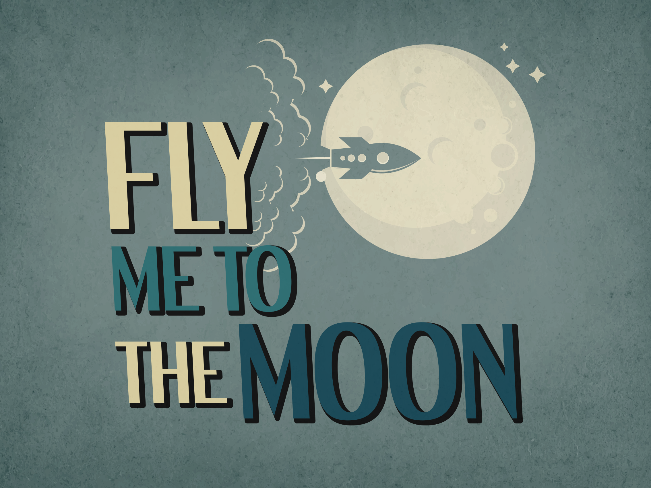 Fly meg til månen retro vinyl teppe stue - Tenstickers