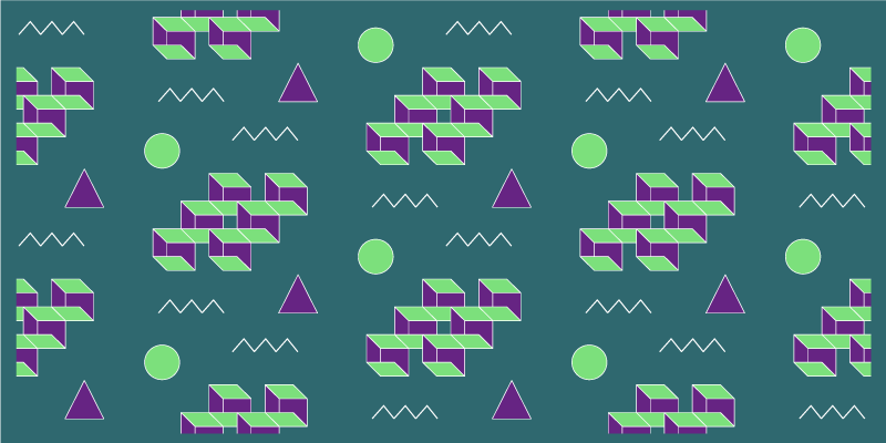 Fargerike blokkformer vinyl teppe vintage - Tenstickers