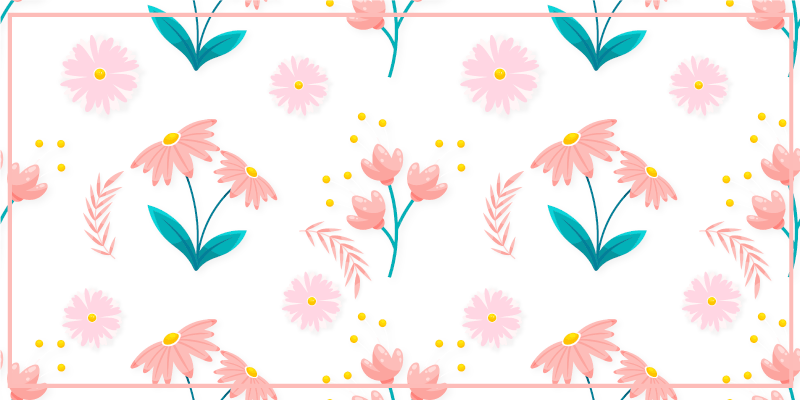 Floral vårblomstring vinyl teppe blomster og planter - Tenstickers
