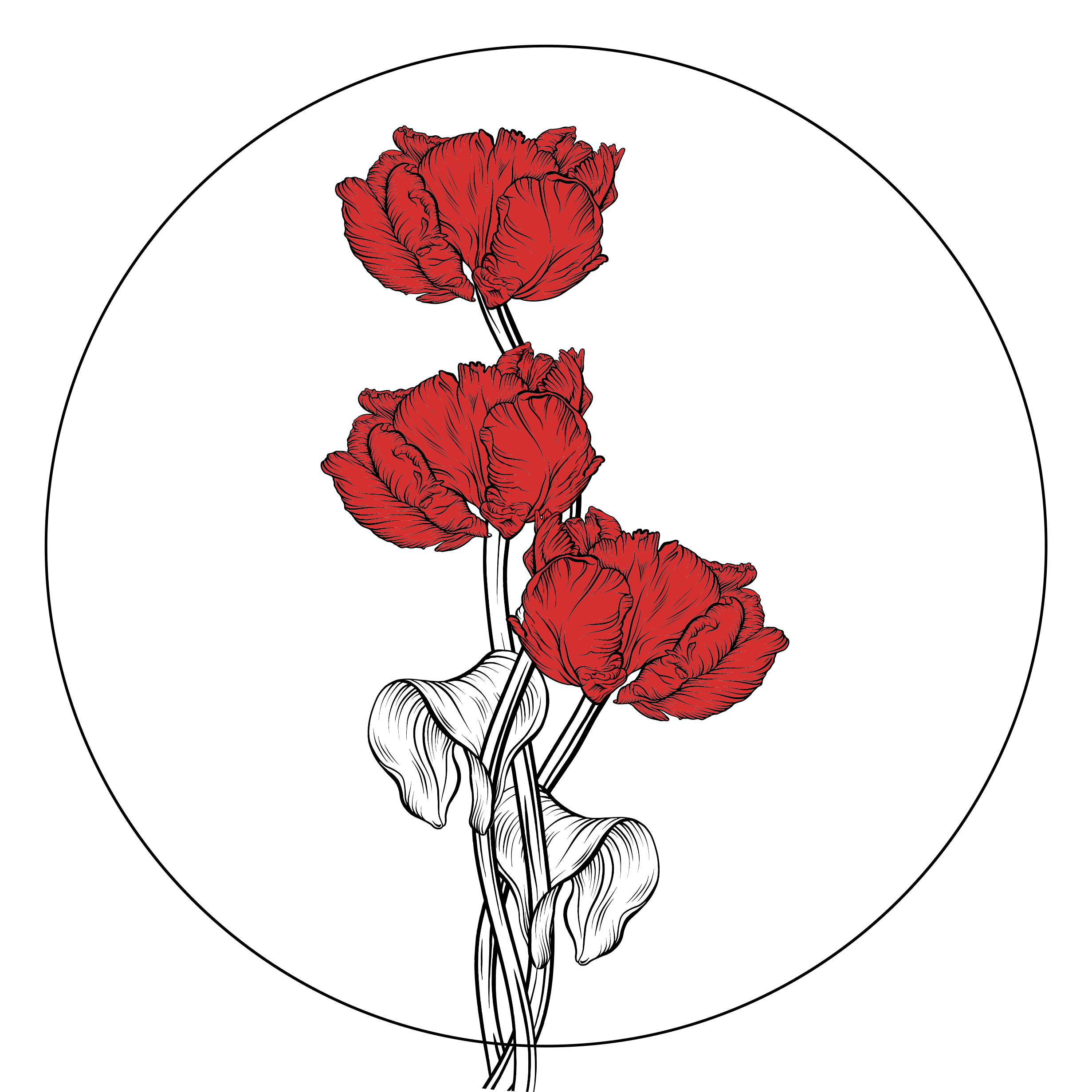 Rødt blomsterarrangement bad vinyl teppe - Tenstickers