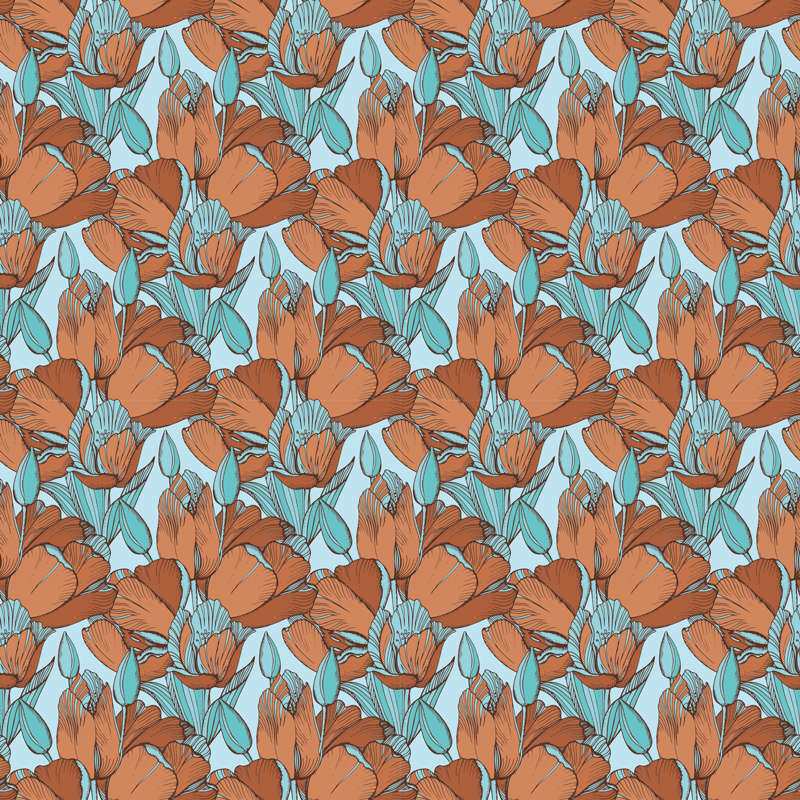 Blomsteropplegg Vinyl teppe flere barn - Tenstickers