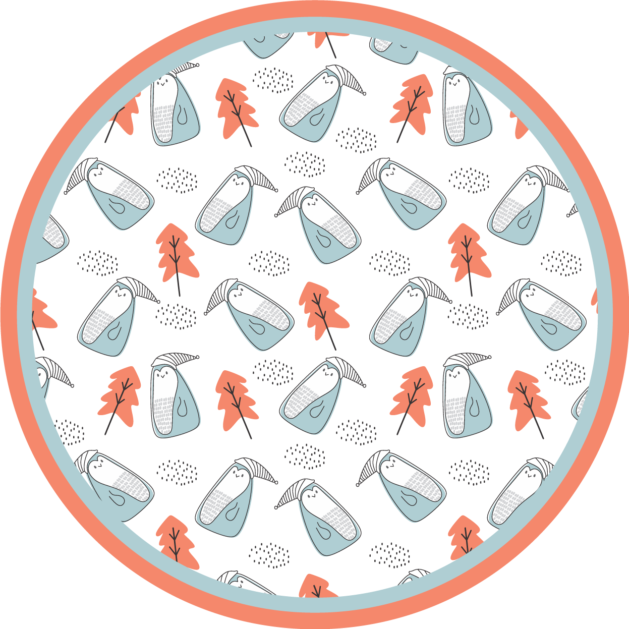 Søtt dyremønster vinyl teppe baby - Tenstickers