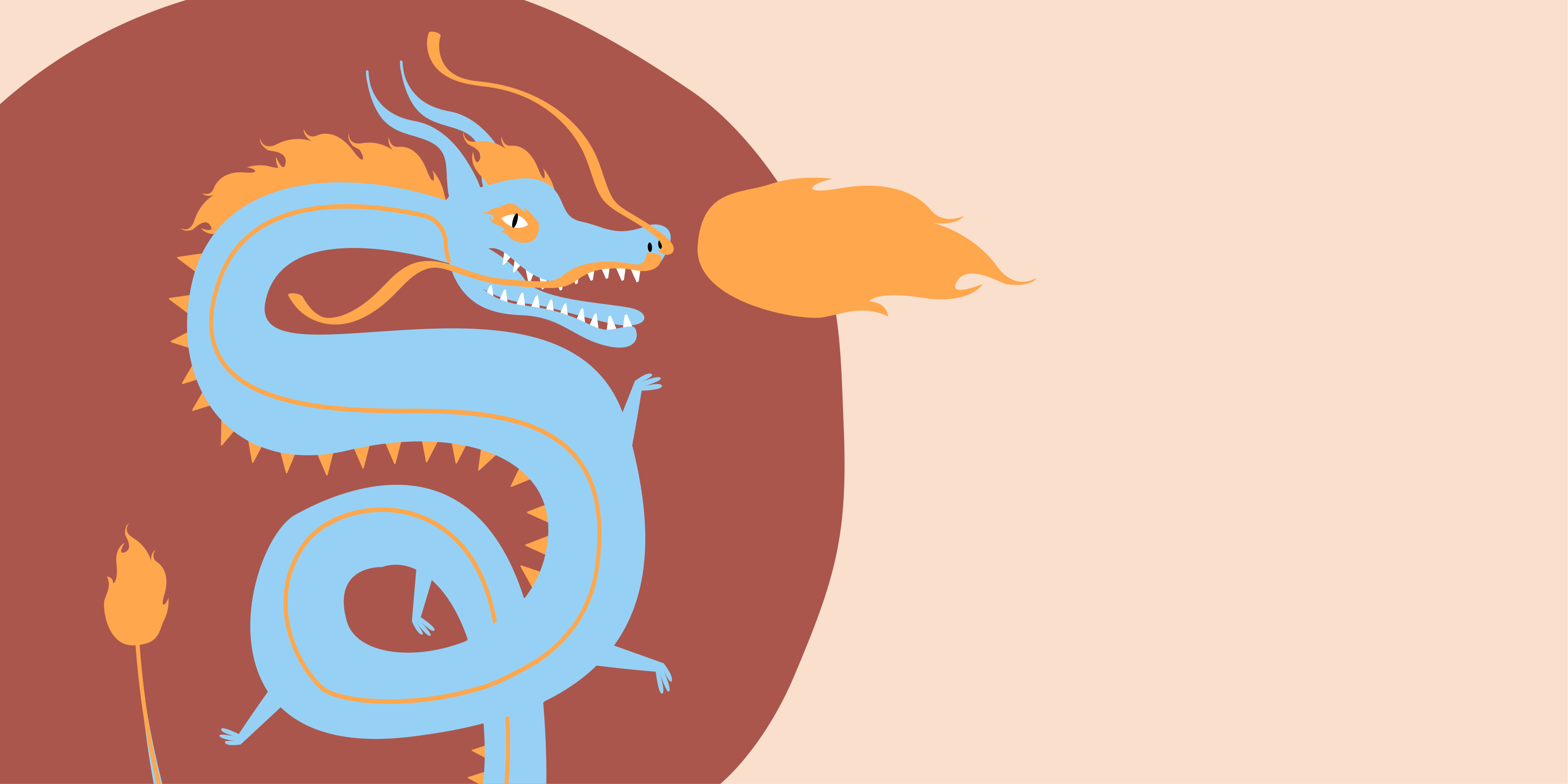 Lyseblå drage vinyl teppe dyr - Tenstickers