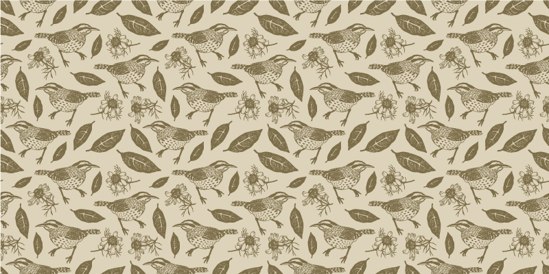 Sjarmerende fuglemotiv vinyl teppe natur - Tenstickers