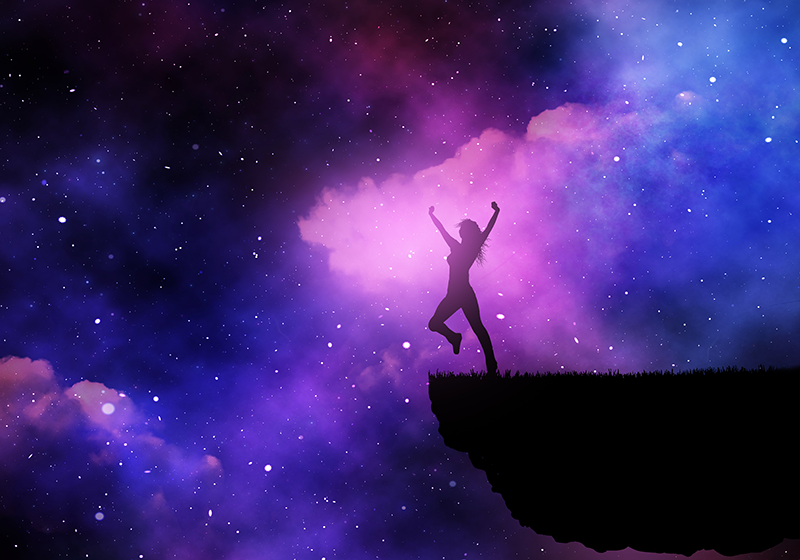 Kosmisk reise vinyl teppe stjerner - Tenstickers