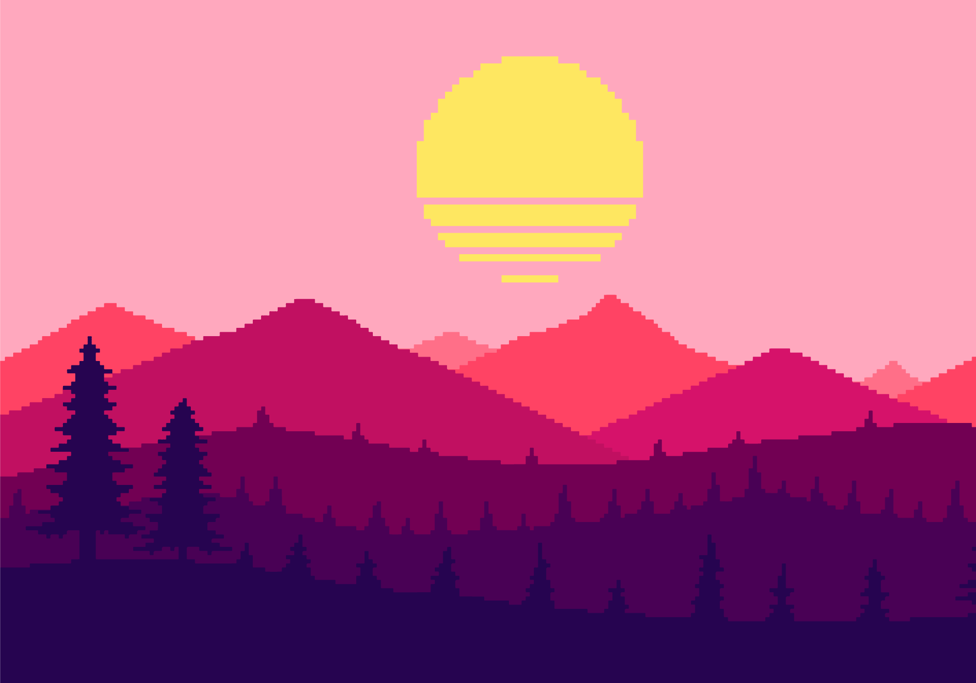 Solnedgang fjellutsikt vinyl teppe natur - Tenstickers