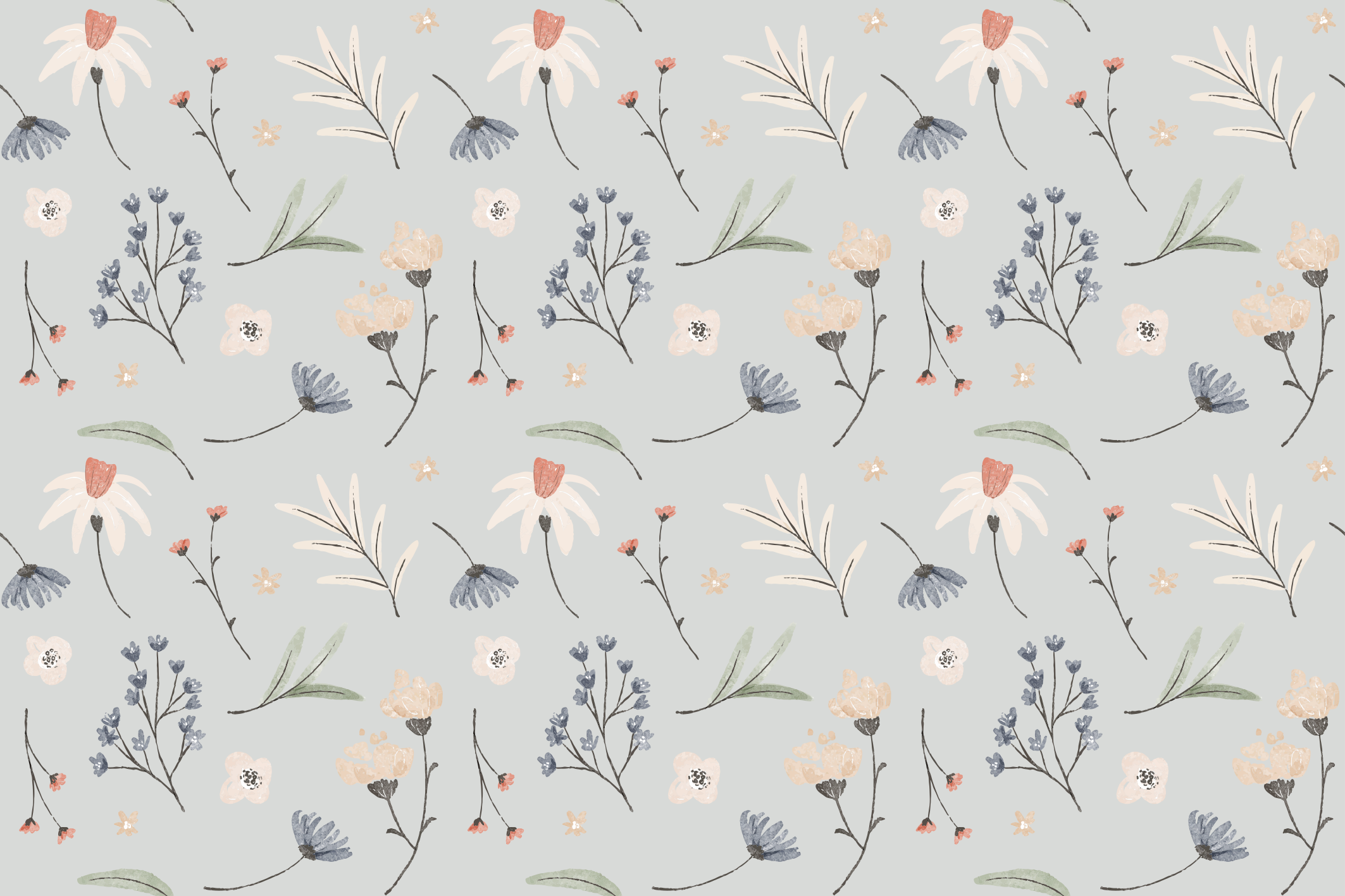 Blomsterbladillustrasjon vinyl teppe blomster og planter - Tenstickers