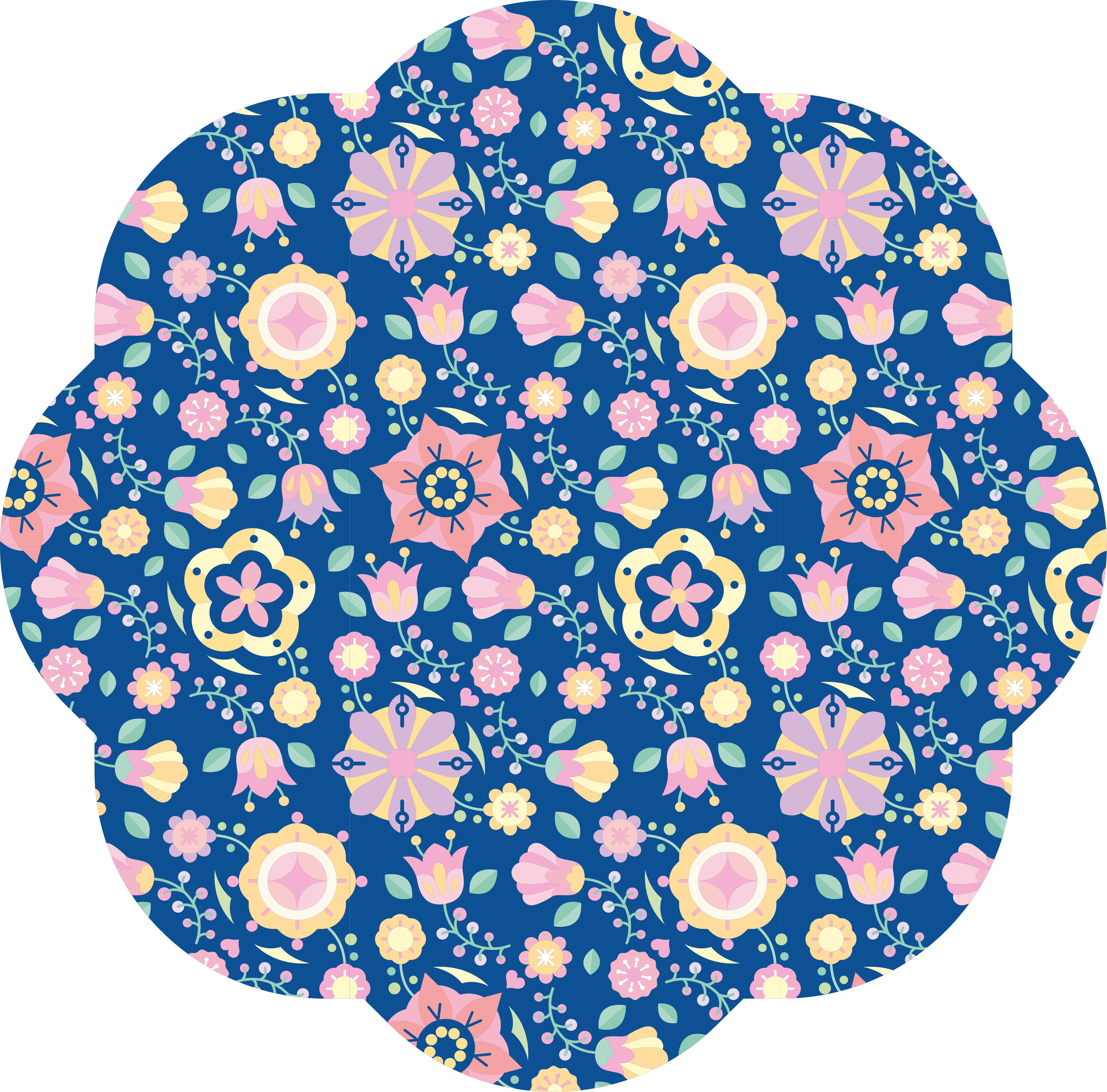 Botanisk lykke vinyl teppe blomster og planter - Tenstickers