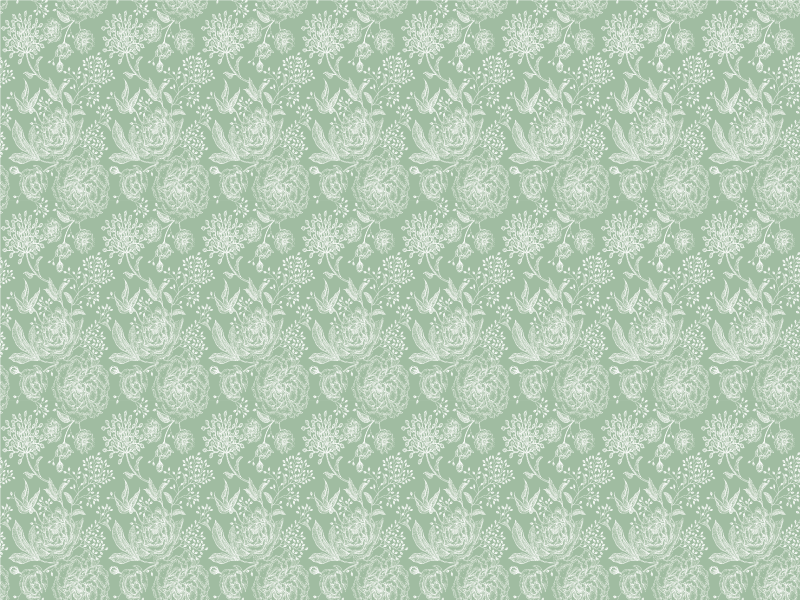 Floral eleganse overflate vinyl teppe blomster og planter - Tenstickers