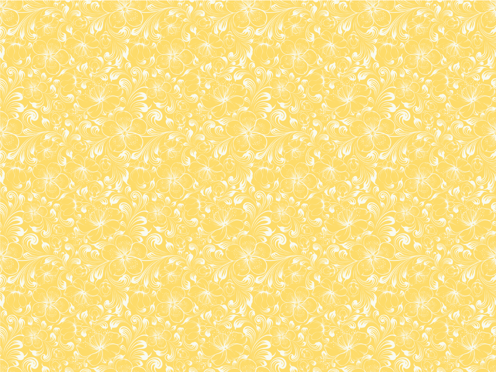 Gul floral grandmillenial stil vinyl teppe blomster og planter - Tenstickers