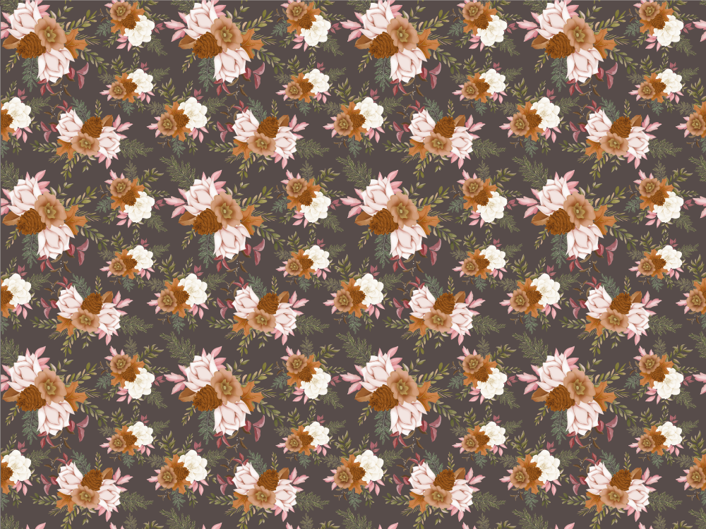 Blomstermønster eleganse vinyl teppe blomster og planter - Tenstickers