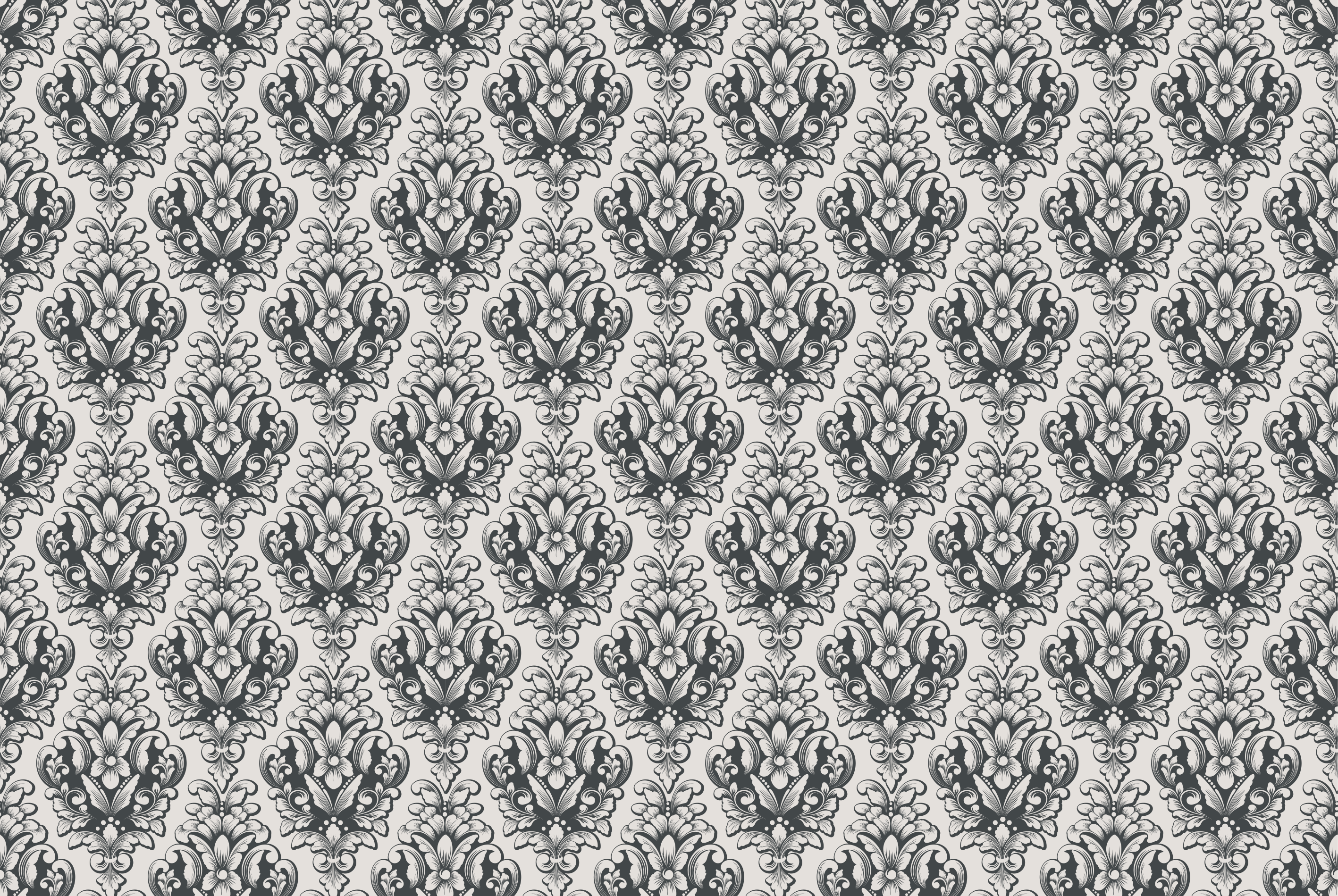 Barokk flismønster vinyl teppe vintage - Tenstickers