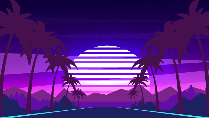 Retro solnedgang estetikk vinyl teppe moderne - Tenstickers