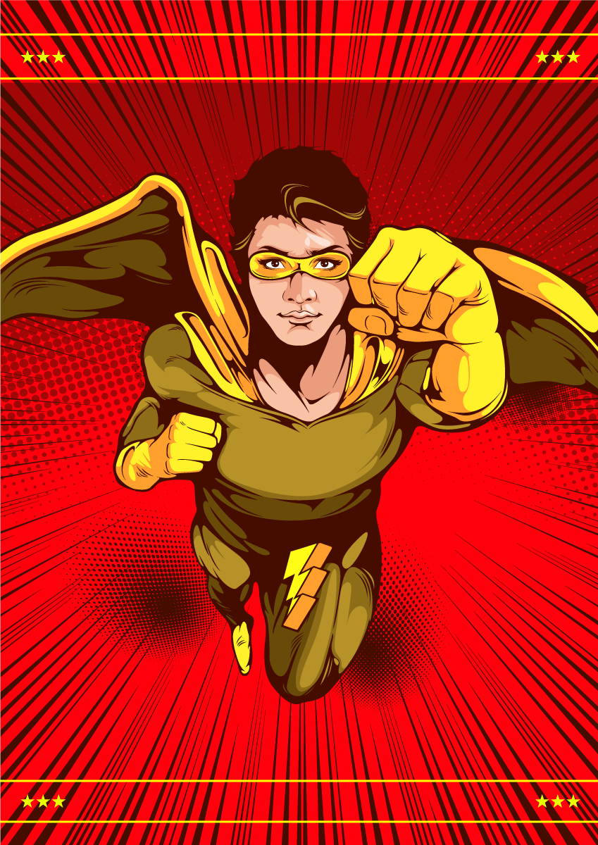 Tegneserie superhelt Vinyl teppe flere barn - Tenstickers