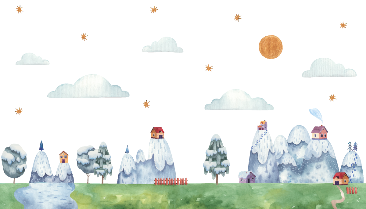 Fortryllet landskapsscene vinyl teppe spedbarn - Tenstickers