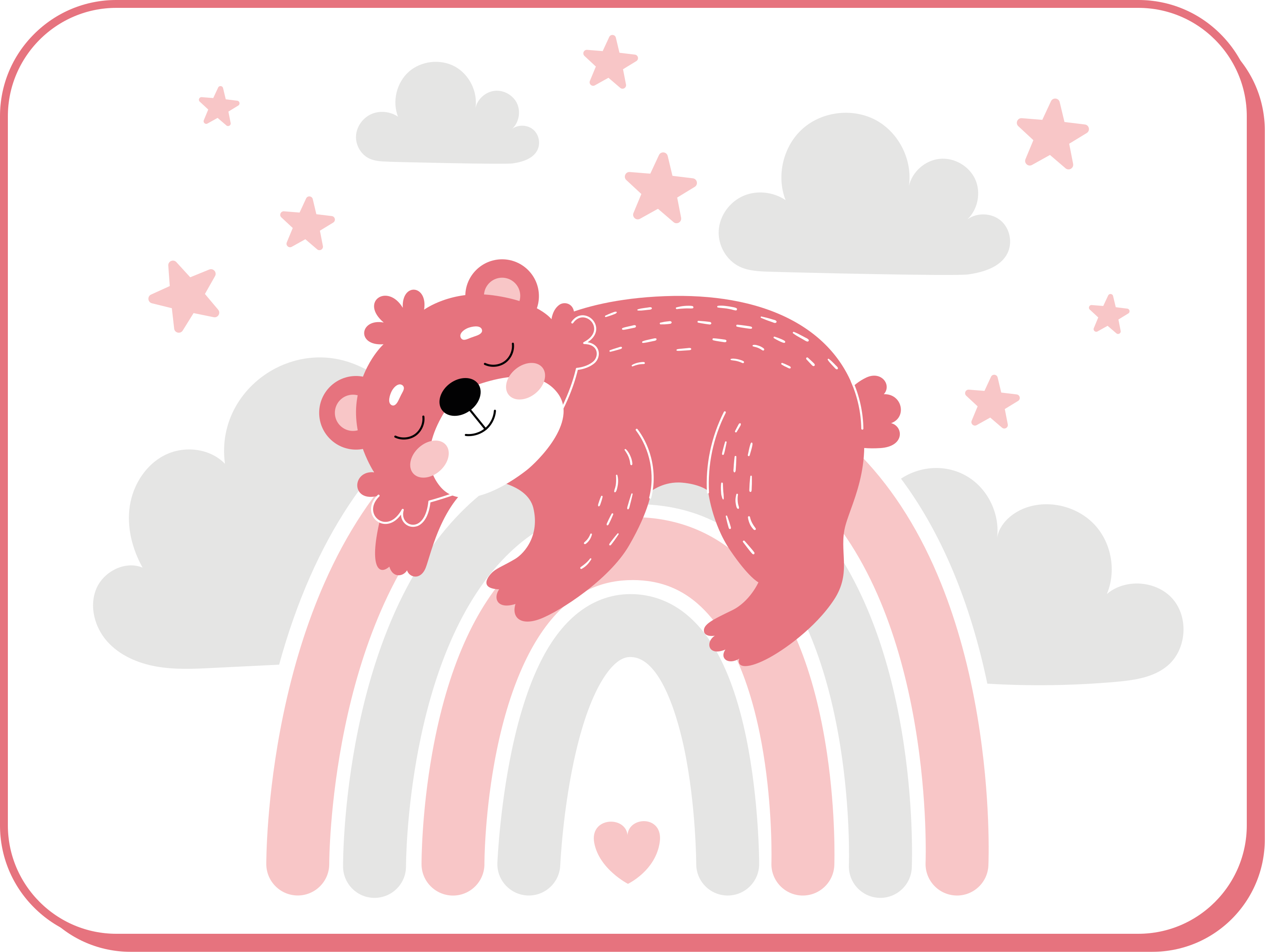 Søvnig bjørn regnbue baby vinylteppe - Tenstickers