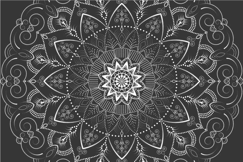 Mandala mønster symmetri mandala vinyl teppe - Tenstickers