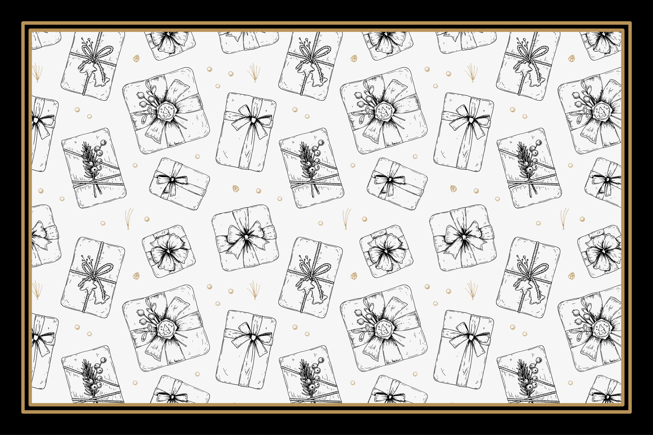 Festlig gavemønster Jul vinyl teppe - Tenstickers