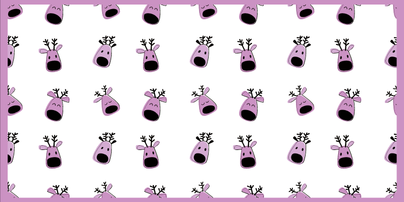 Rosa hjort julemønster Jul vinyl teppe - Tenstickers