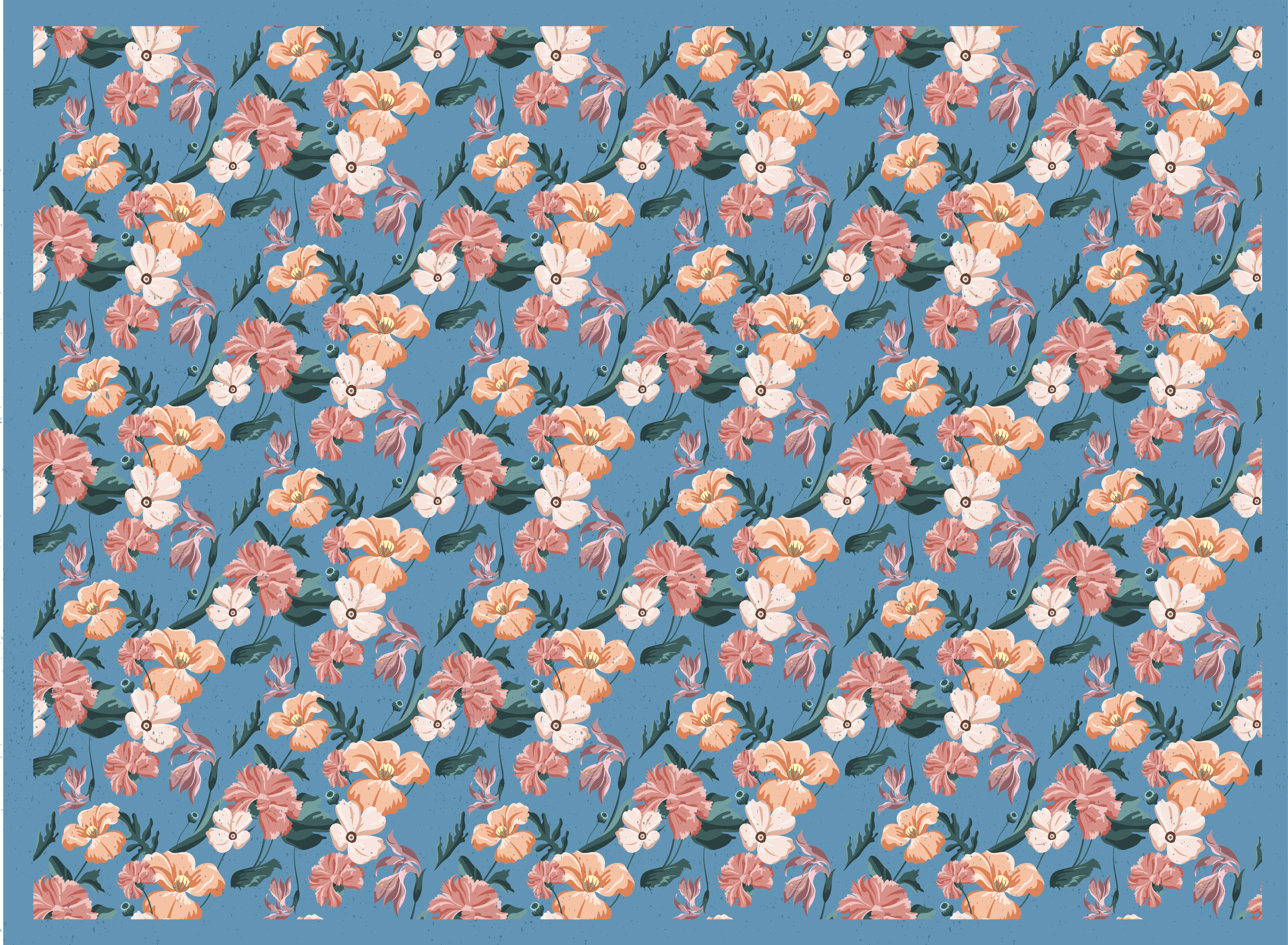 Blomstermønster vinyl teppe blomster og planter - Tenstickers