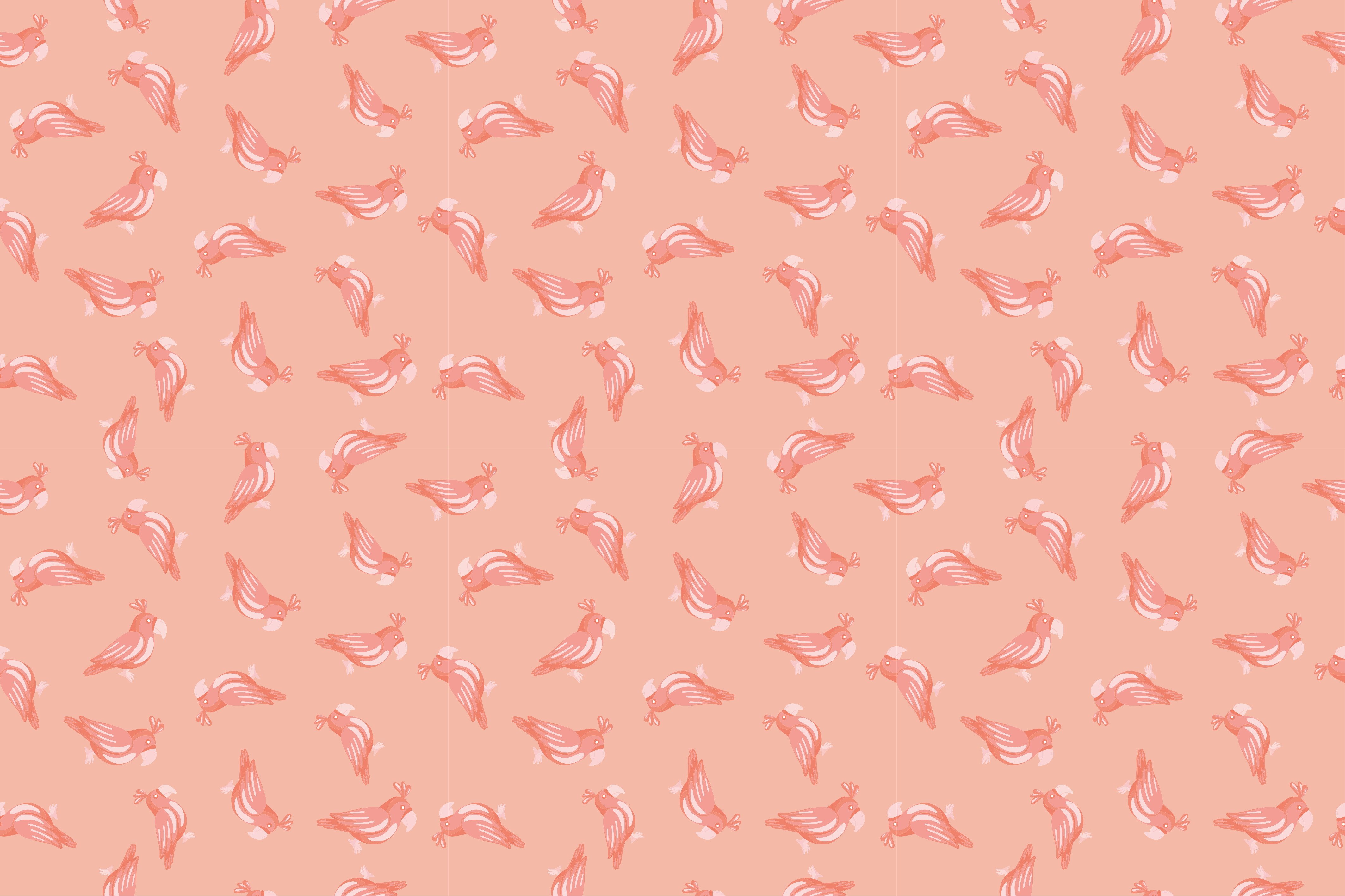 Rosa fuglemønster vinyl teppe dyr - Tenstickers
