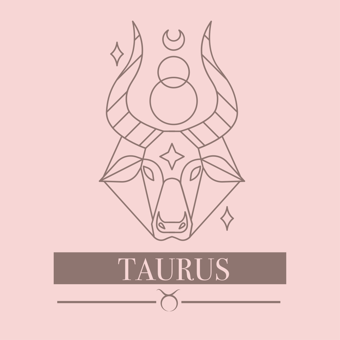 Taurus rosa kort stjernetegn design bad vinyl teppe - Tenstickers