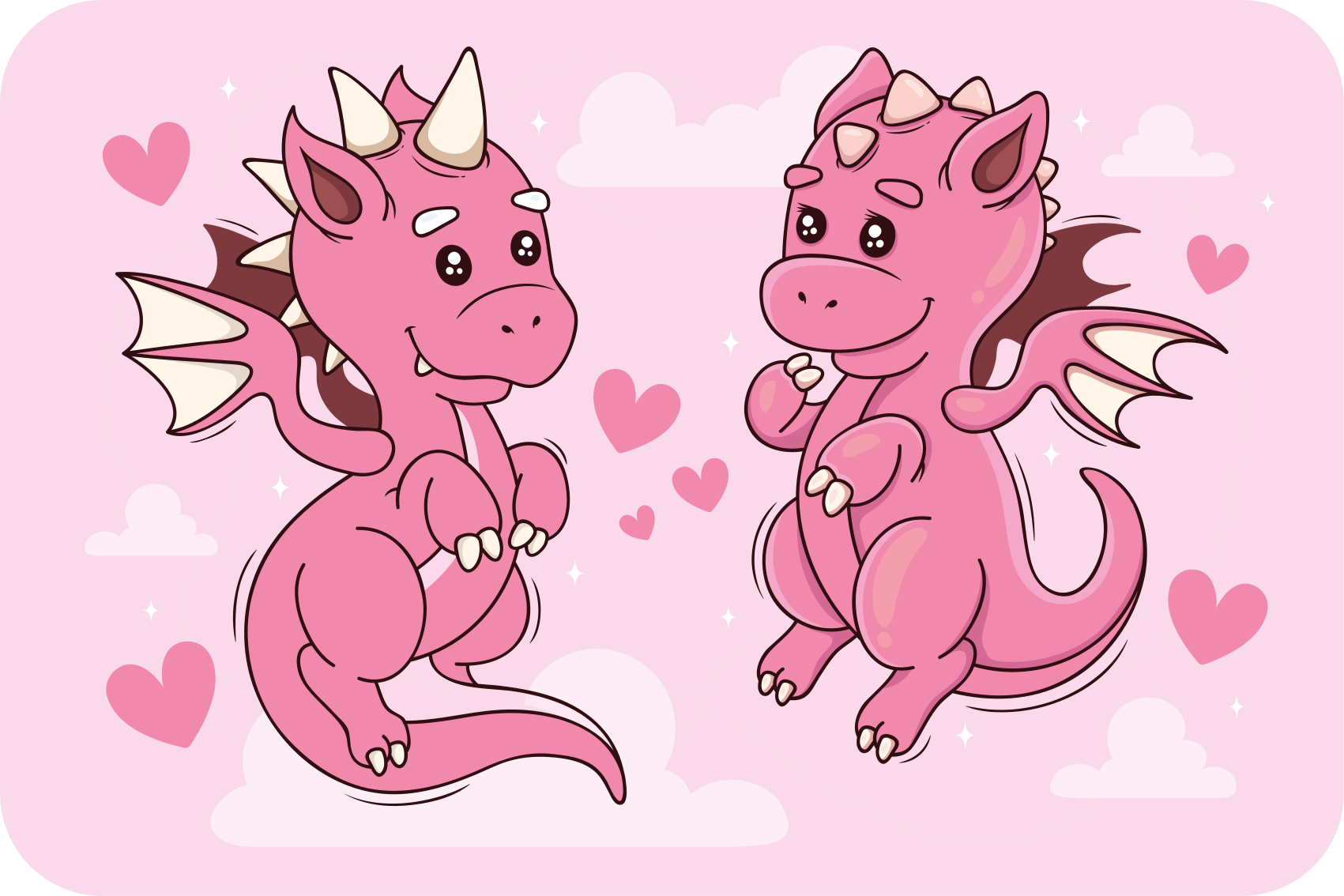 Leken drageduo spedbarn vinyl teppe - Tenstickers