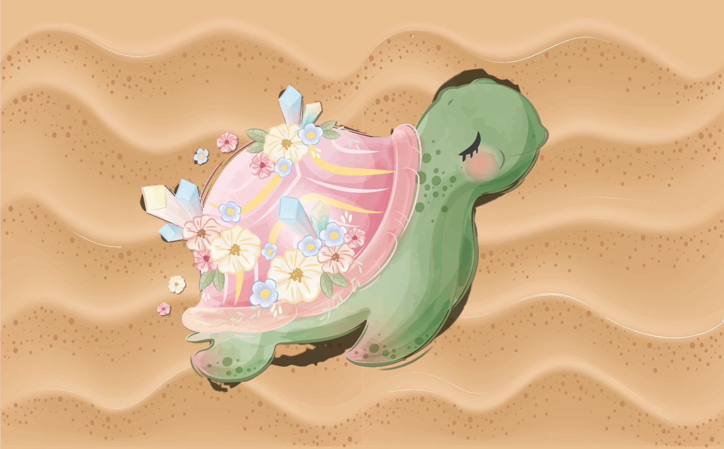 Havskilpadde oase spedbarn vinyl teppe - Tenstickers