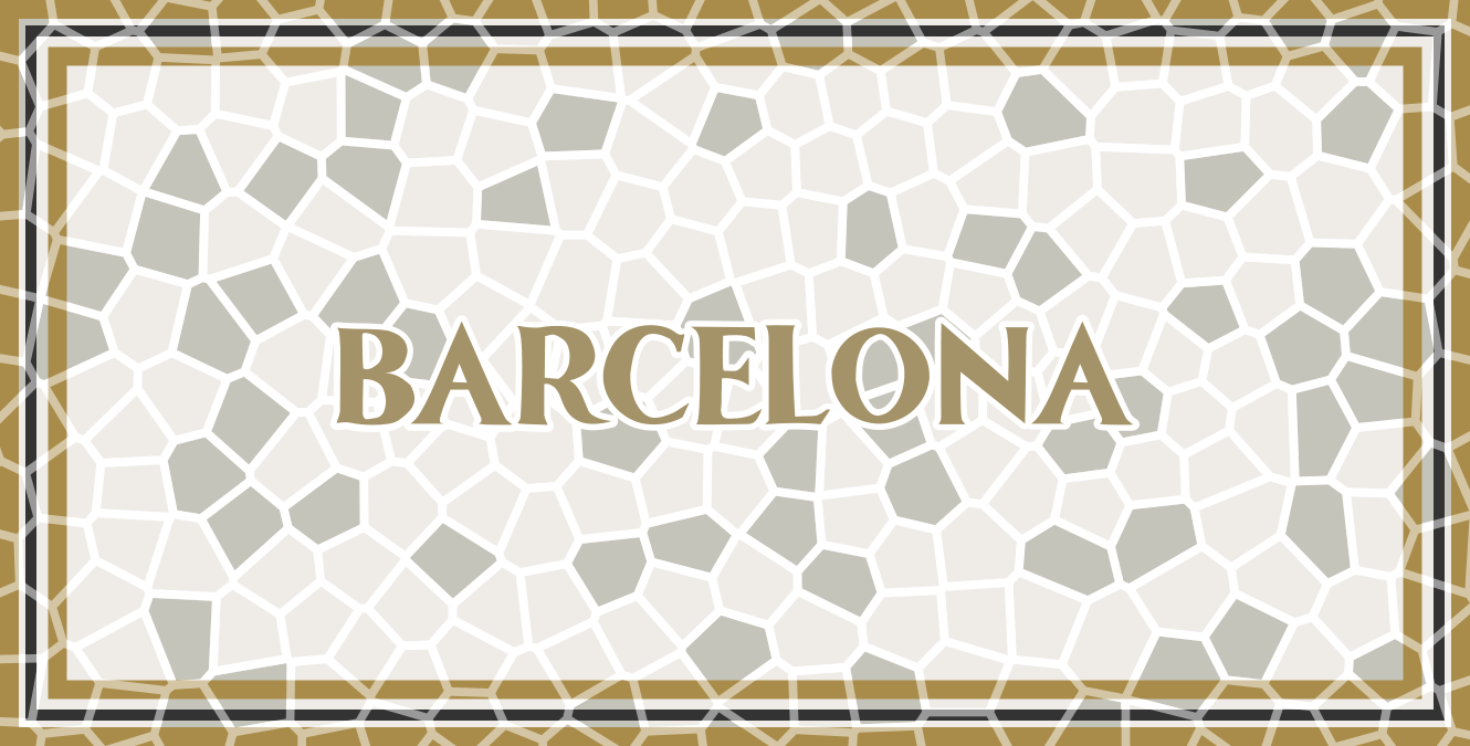Barcelona geometrisk mønster mosaikk vinyl teppe - Tenstickers