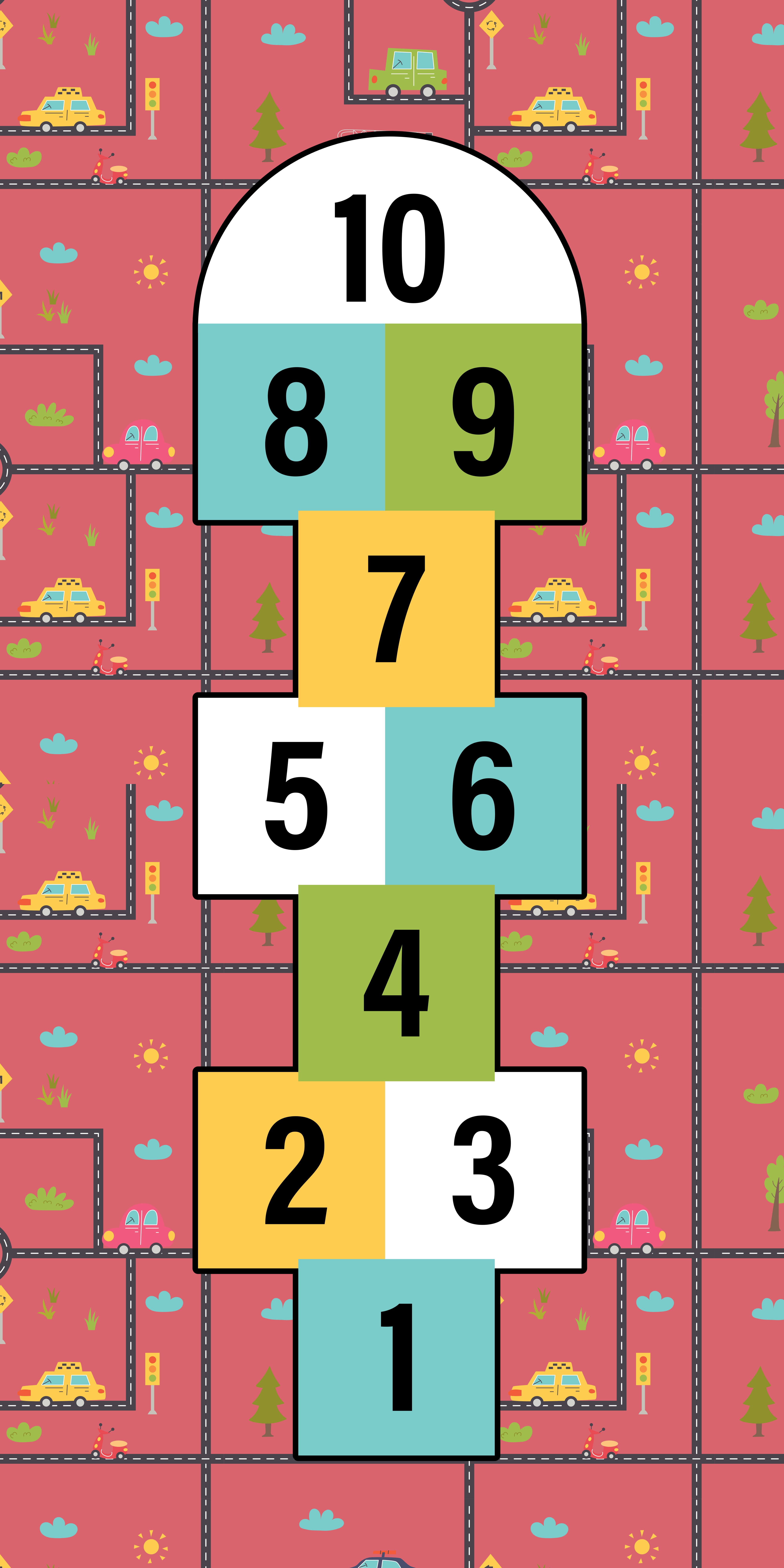 Hopscotch-spilletid spill vinylteppe - Tenstickers