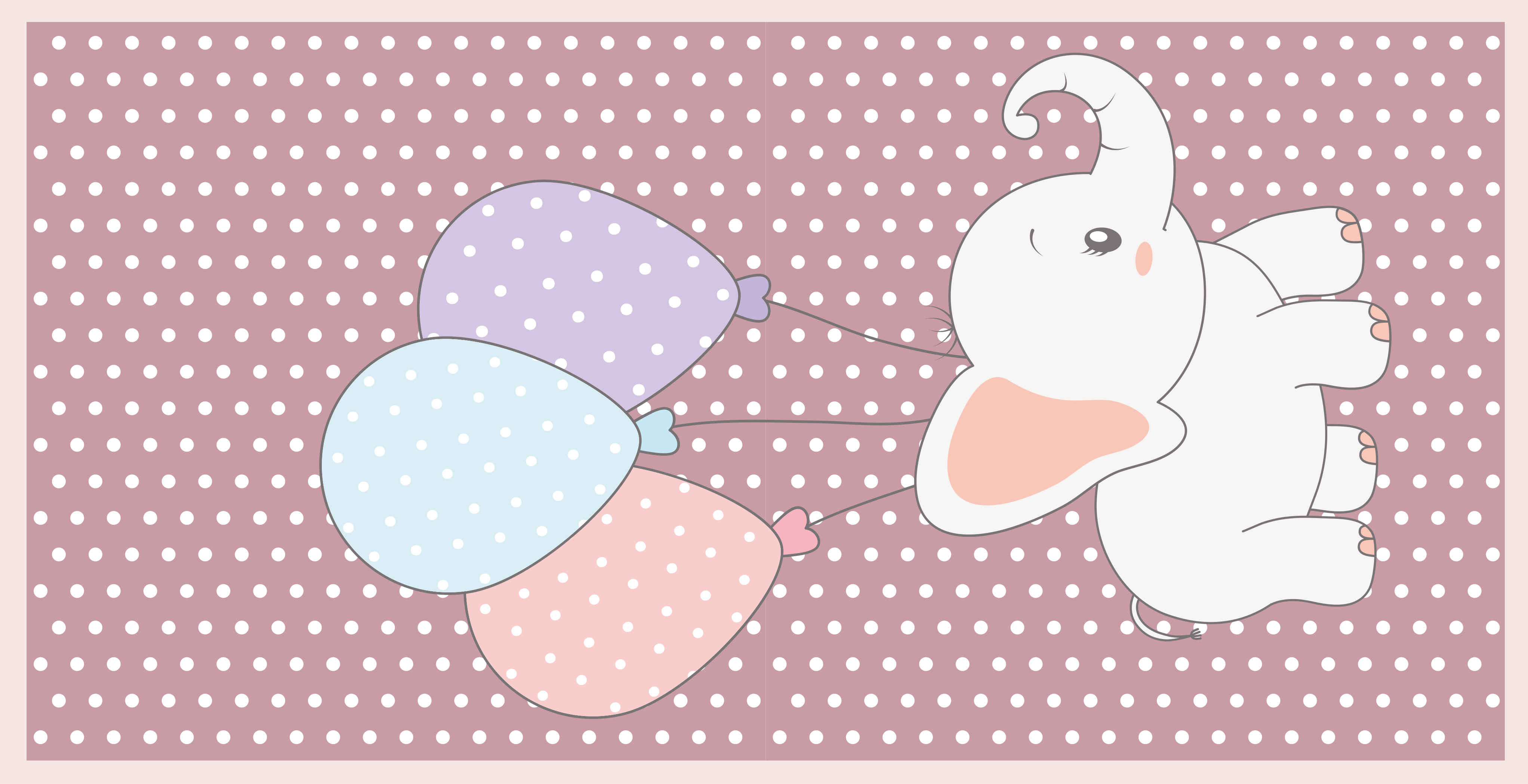 Elefantballonglek baby vinylteppe - Tenstickers