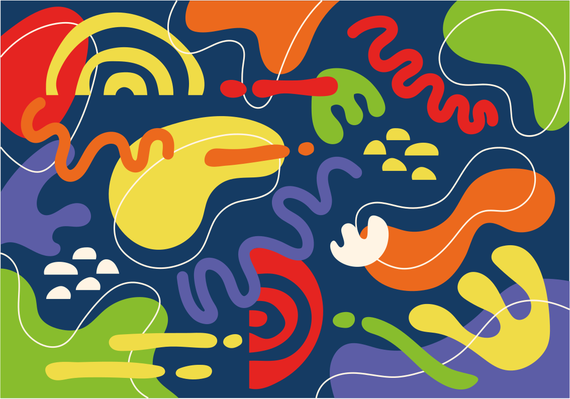 Abstrakte fargerike former geometriske vinyl teppe - Tenstickers