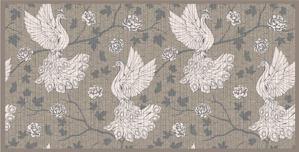 Tranehagescene vinyl teppe dyr - Tenstickers