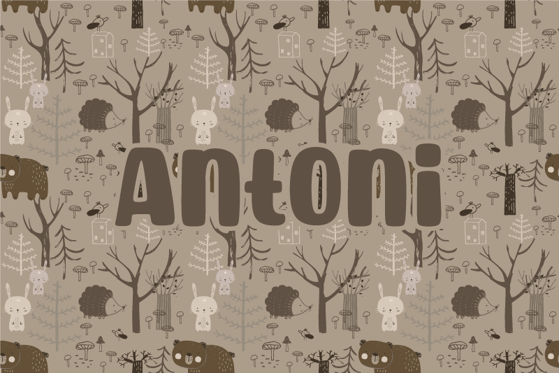 Fortryllet skog vinyl teppe med navn - Tenstickers