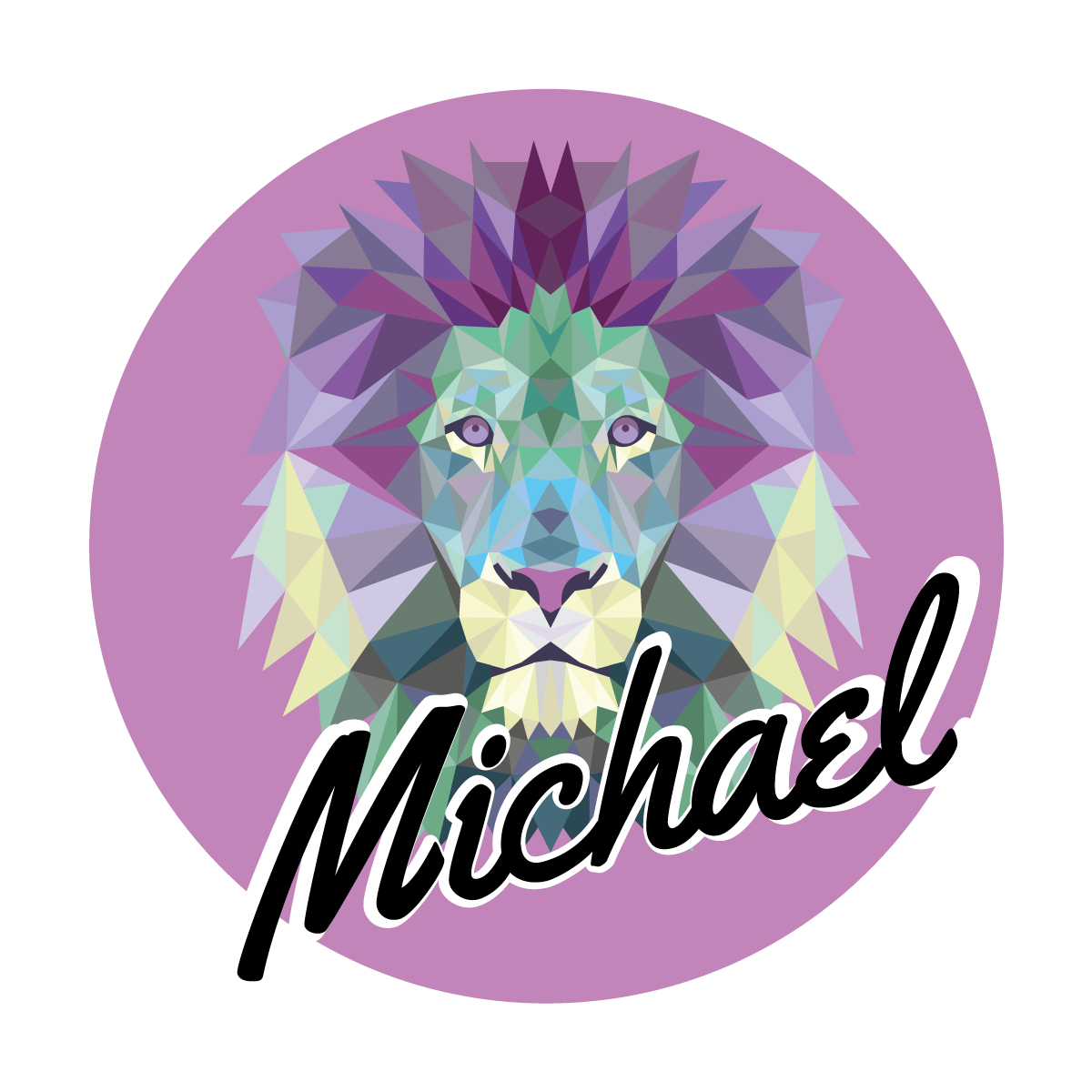 Tilpassbar løve vinyl teppe med navn - Tenstickers